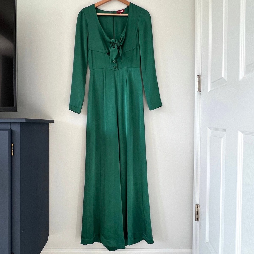 Staud Green Shine Jumpsuit
